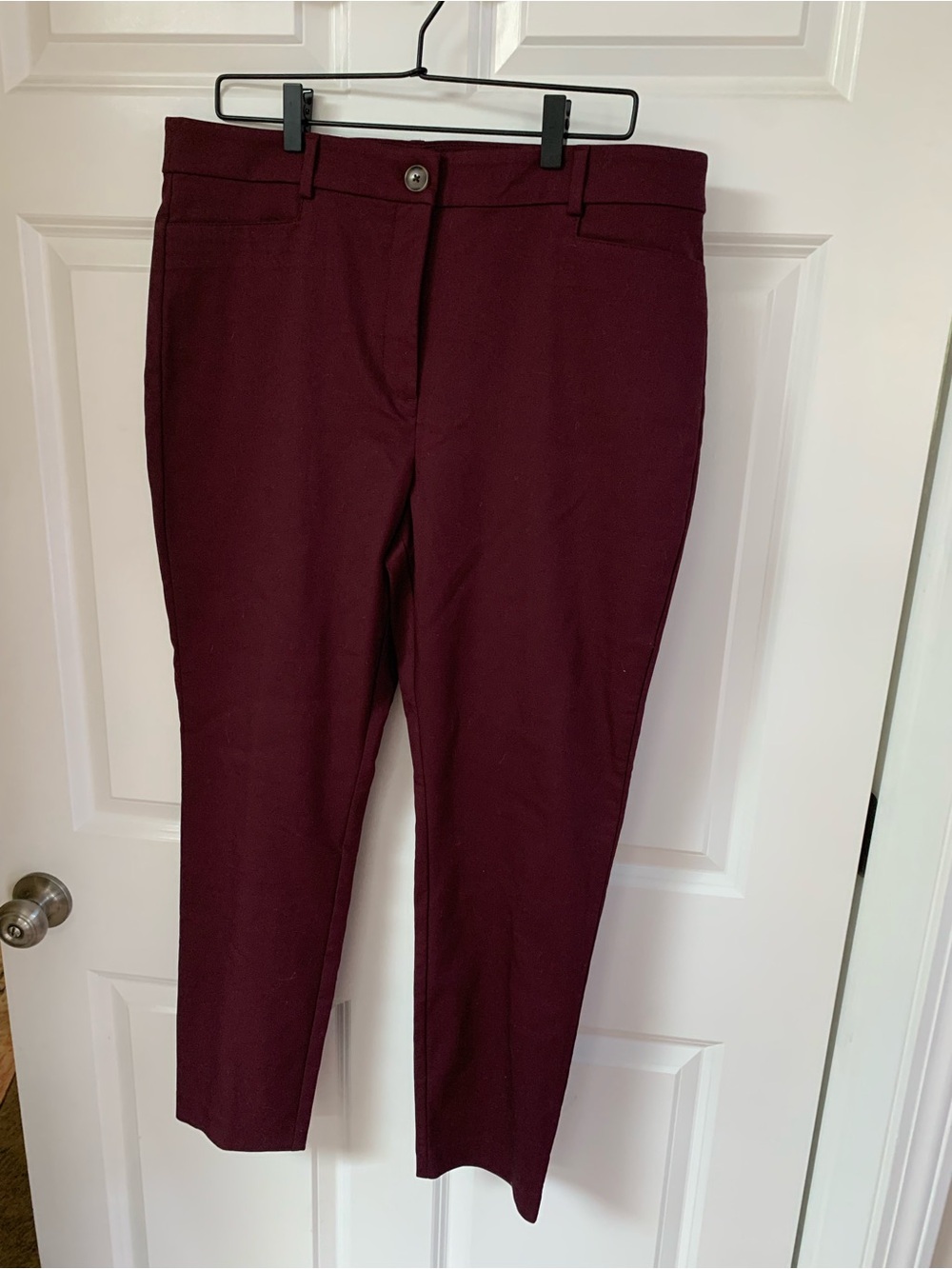 LOFT Sutton Skinny Pants — Burgundy Plum